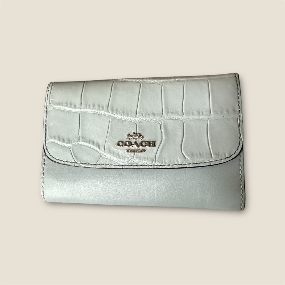 Coach Light Blue Leather Crossbody Bag Bundle w/ matching Coach Wallet - Picture 8 of 14